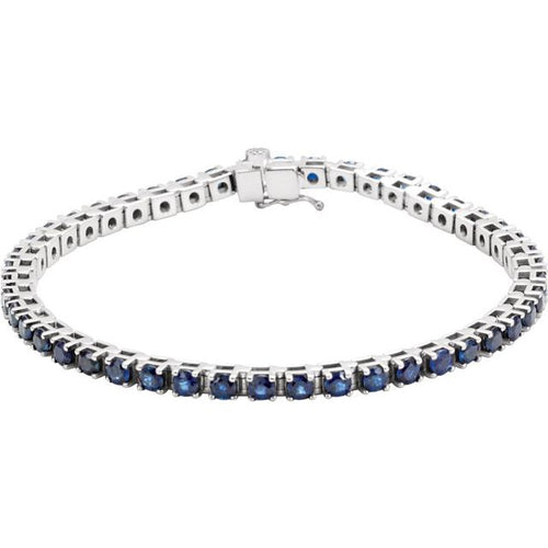 14K Blue Sapphire Line 7" Bracelet