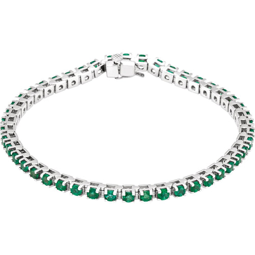14K Emerald Line 7" Bracelet