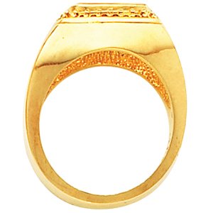 18K Cushion Bezel-Set Accented Ring Mounting  10 mm