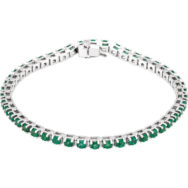 Platinum Emerald Line 7" Bracelet