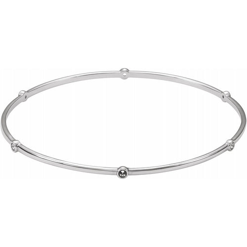 14K Bezel-Set Bangle 8" Bracelet Mounting