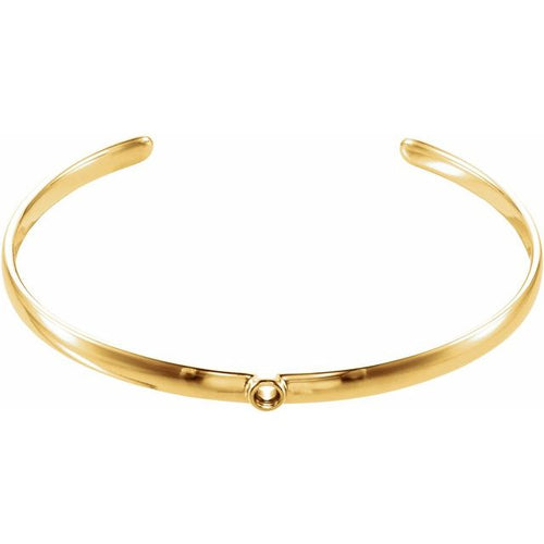 14K 4.8 mm Cuff 6" Bracelet Mounting for 3 mm Round