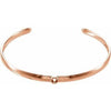 14K 4.8 mm Cuff 6" Bracelet Mounting for 3 mm Round