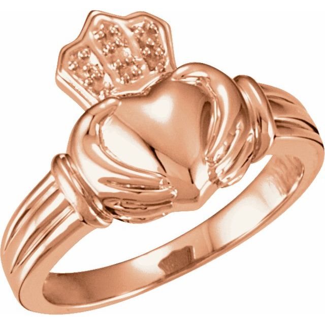 Ladies Traditional 14kt Rose Gold Claddagh Ring | Claddagh Jewellers