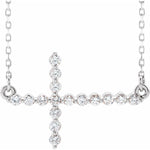 1/4 CTW Diamond Sideways Cross 16-18" Necklace