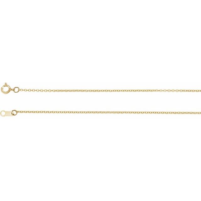 Yellow Gold Filled 1 mm Solid Cable Chain