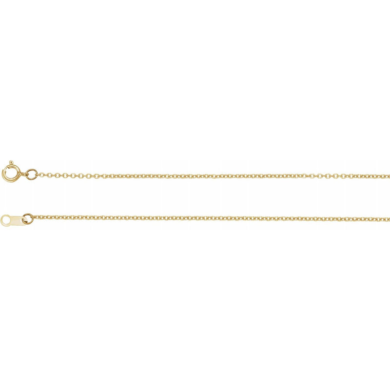 Yellow Gold Filled 1 mm Solid Cable 16" Chain