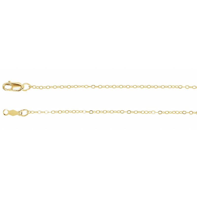 14K Yellow 1.2 mm Flat Cable 18" Chain