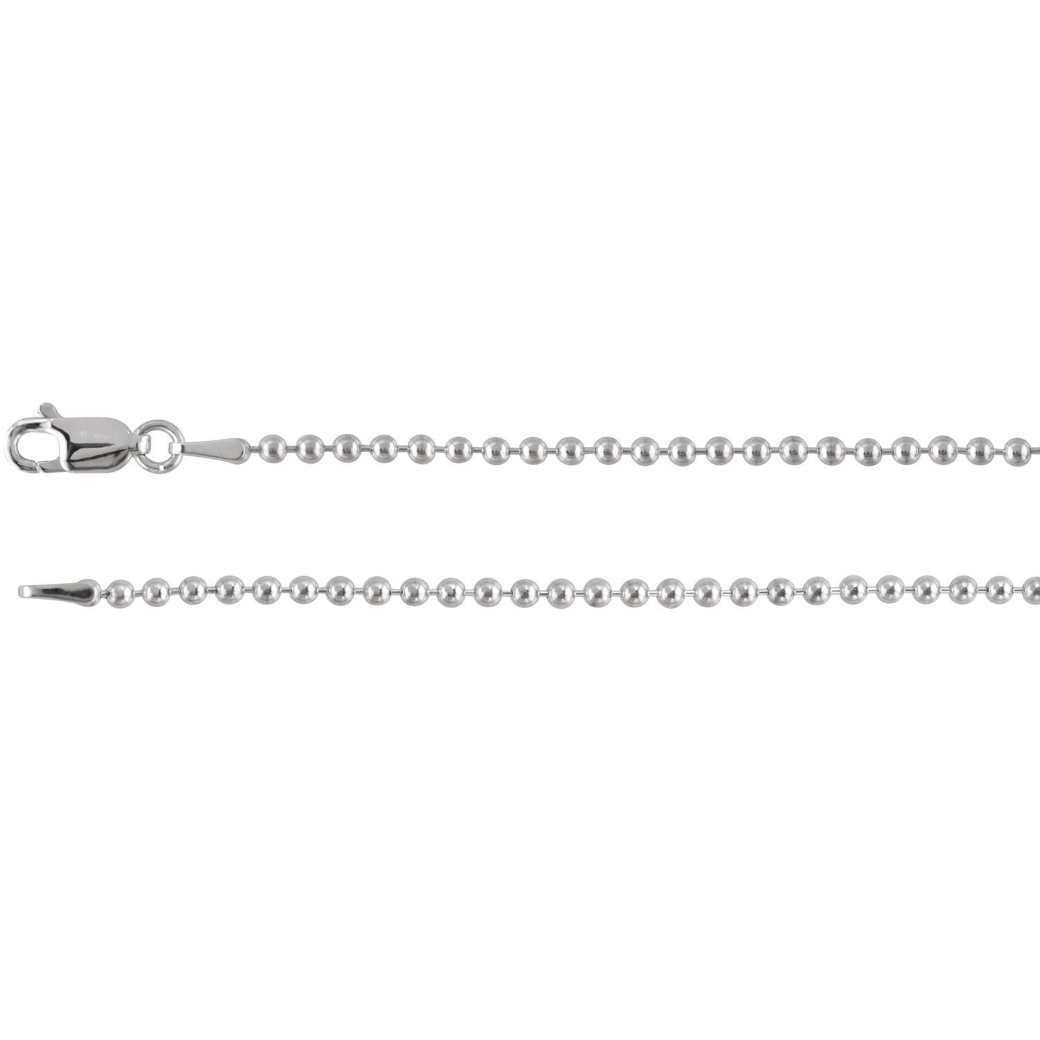 ITALY Sterling Silver BALL Chain Necklace/BALL Bracelet-Bead Necklace-Bead  Chain